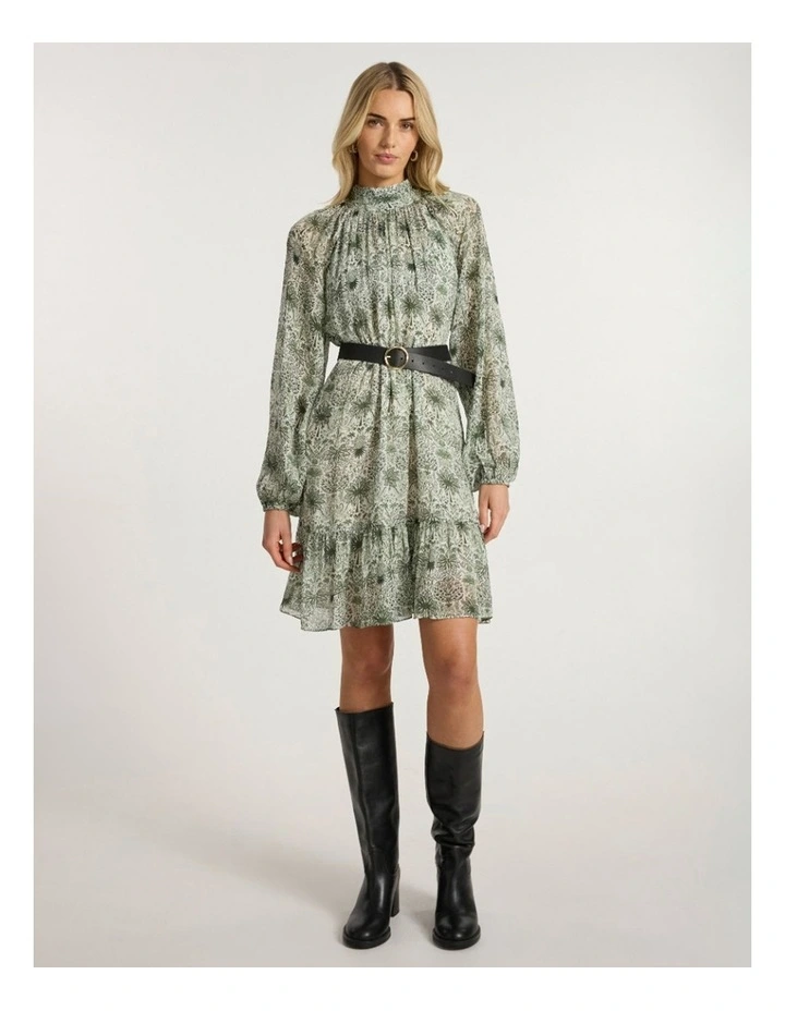 Holiday in The Sun Dress in Khaki Multi image 1