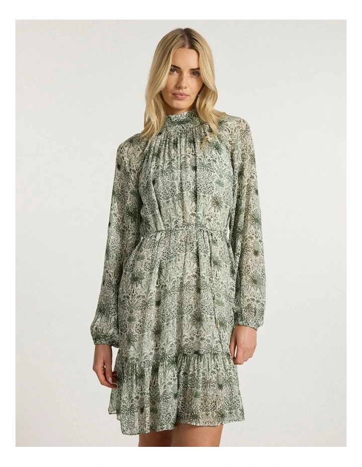 Holiday in The Sun Dress in Khaki Multi image 2