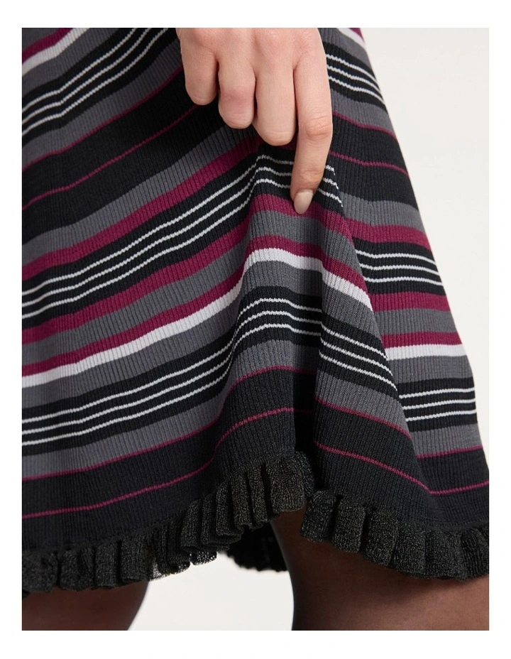 Secret Agent Knit Dress in Black Stripe image 3