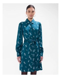 About A Koi Mini Dress in Teal Multi