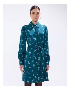 About A Koi Mini Dress in Teal Multi