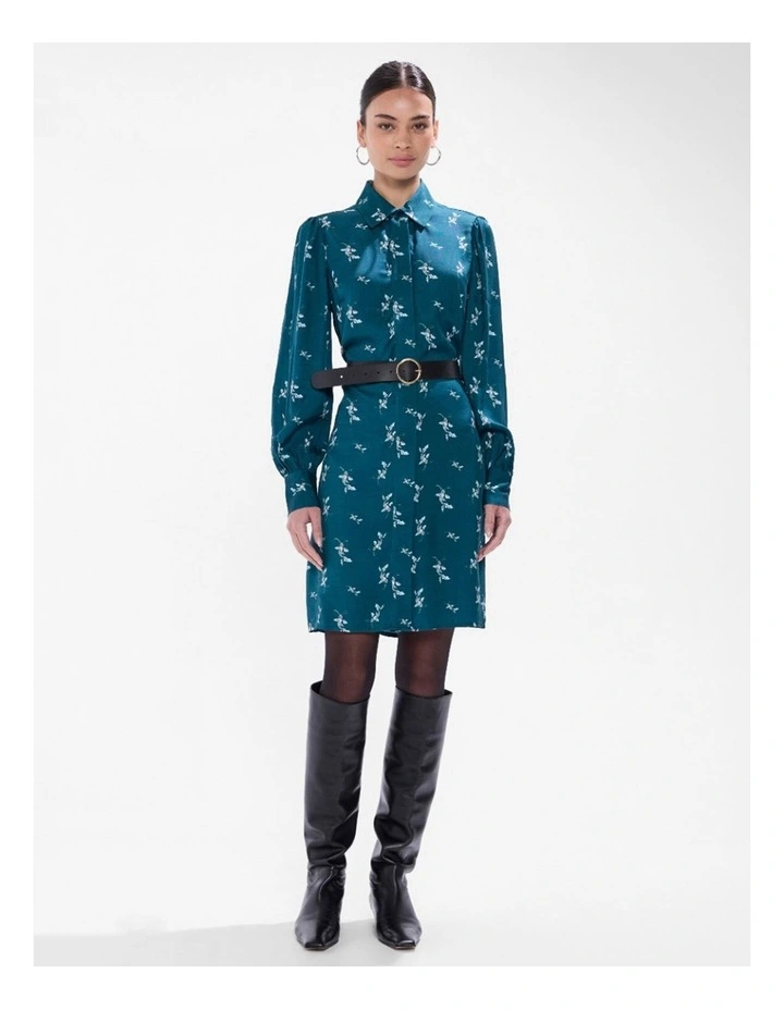 About A Koi Mini Dress in Teal Multi image 2