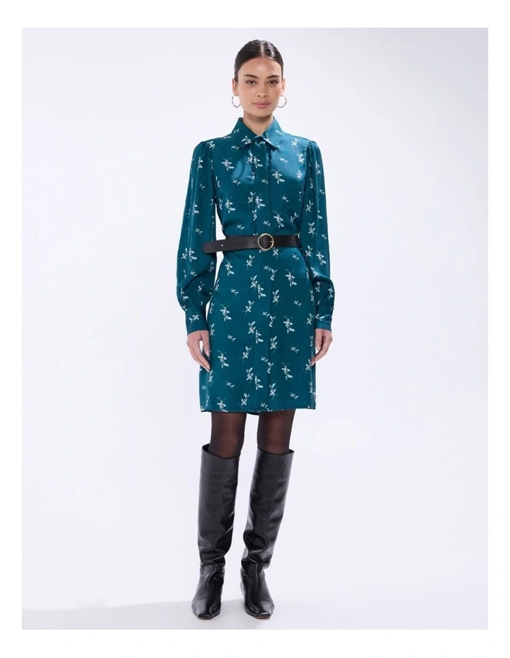 About A Koi Mini Dress in Teal Multi image 5