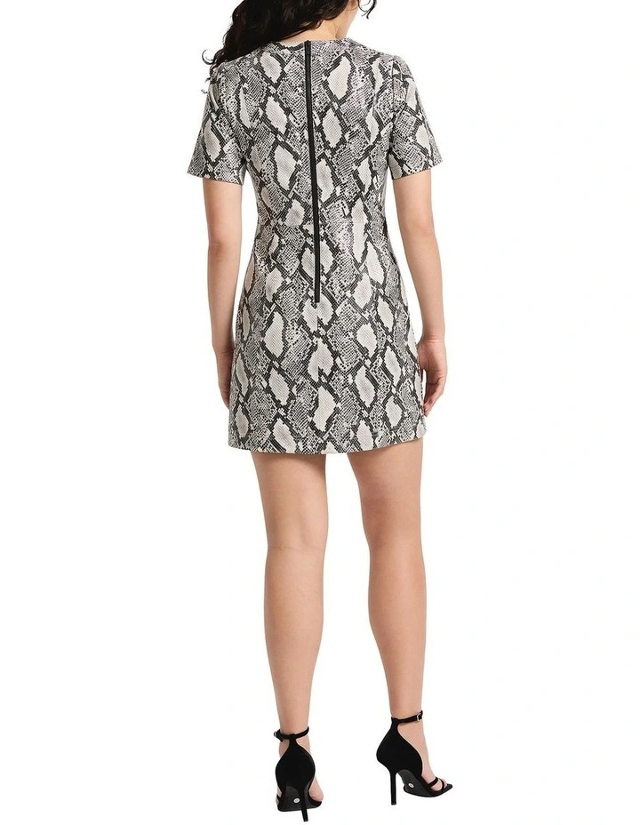 Indy Leather Mini Dress in Snake image 2