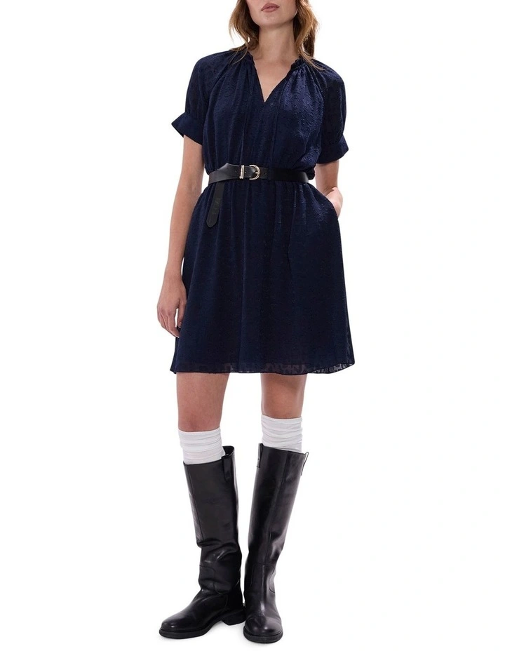 Gwyneth Jacquard Dress in Midnight image 1