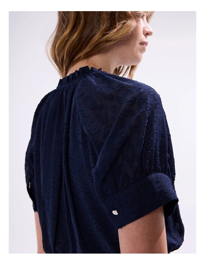 Gwyneth Jacquard Dress in Midnight image 2