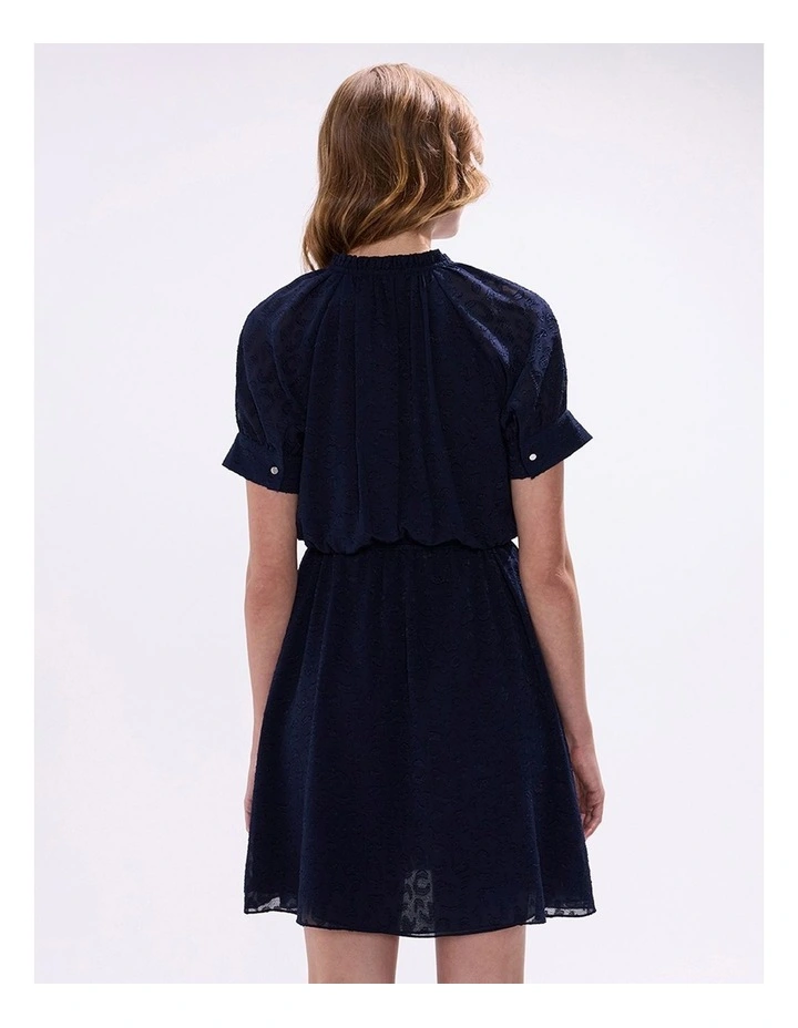 Gwyneth Jacquard Dress in Midnight image 4