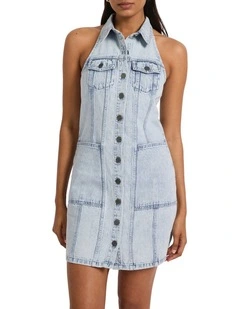 Madison Sleeveless Denim Dress in Hawaiian Blue