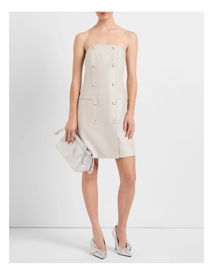 Quinn Stretch Linen Dress in Silver image 2