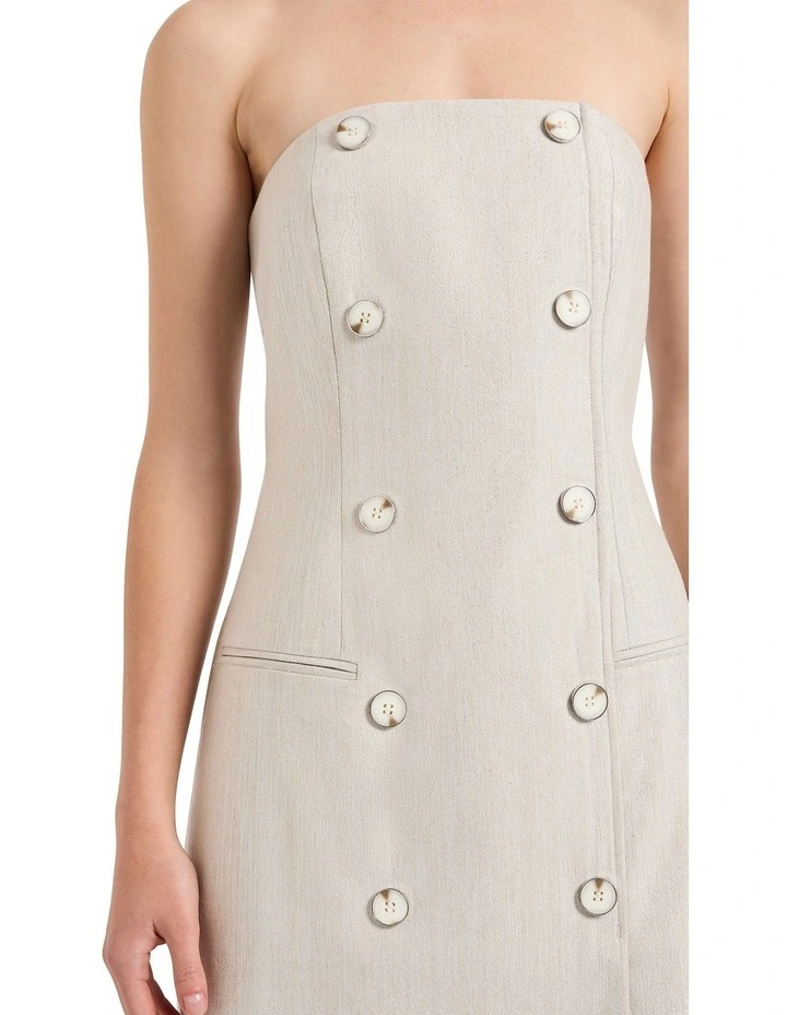 Quinn Stretch Linen Dress in Silver image 3