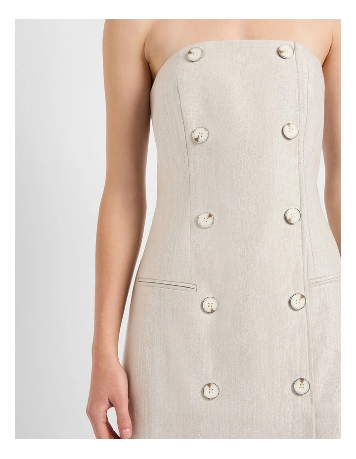Quinn Stretch Linen Dress in Silver image 4