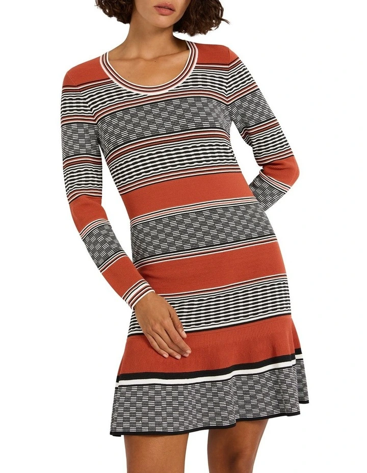 Stella Stripe Knit Dress in Dawn Stripe image 1