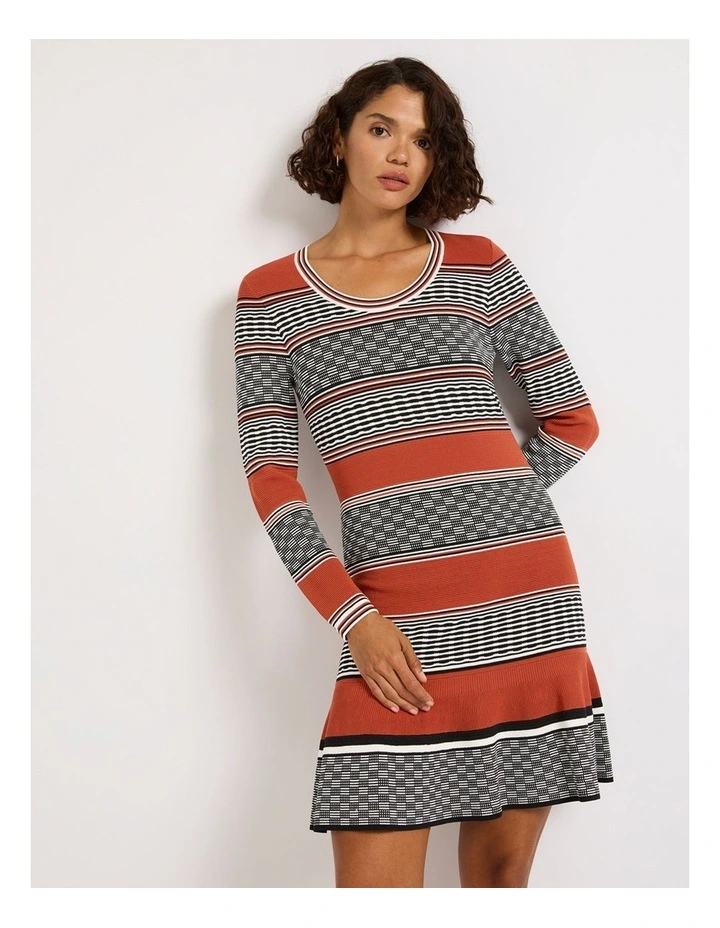 Stella Stripe Knit Dress in Dawn Stripe image 2