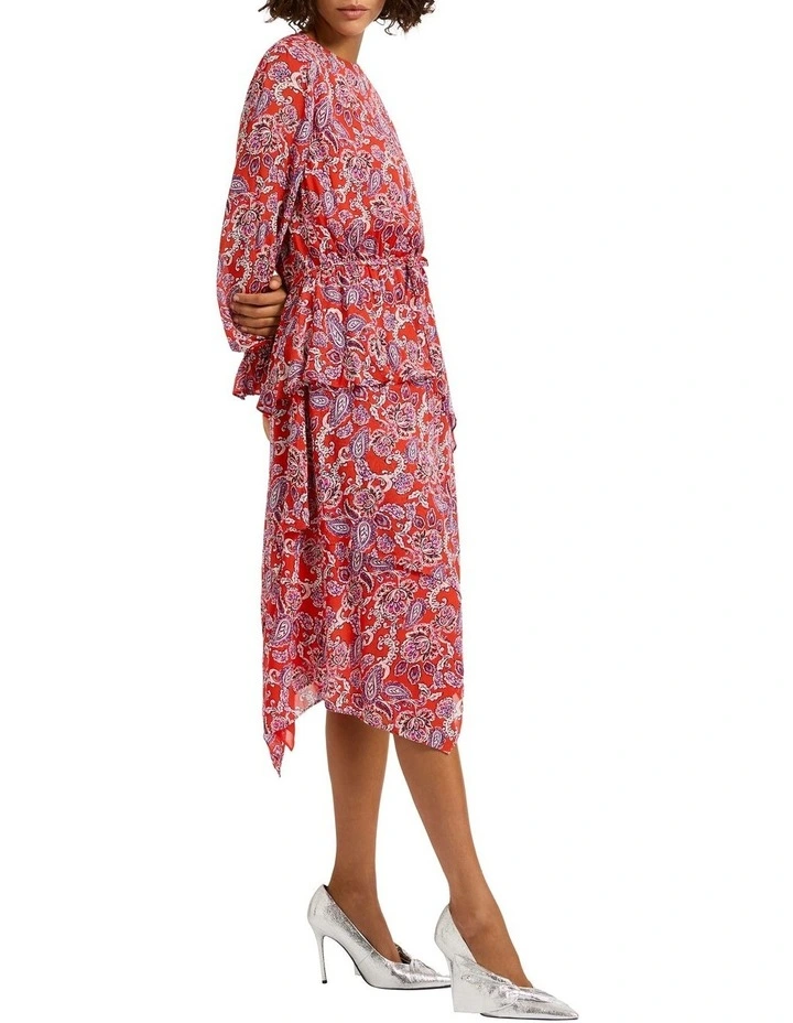 Red-Y For It Midi Dress in Red Multi image 2