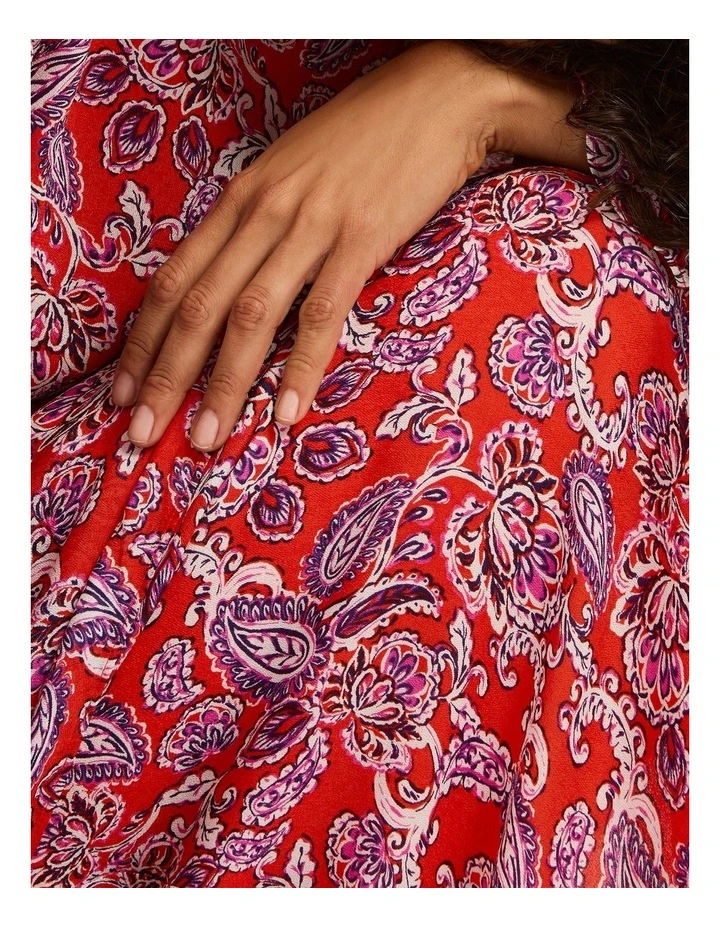 Red-Y For It Midi Dress in Red Multi image 3