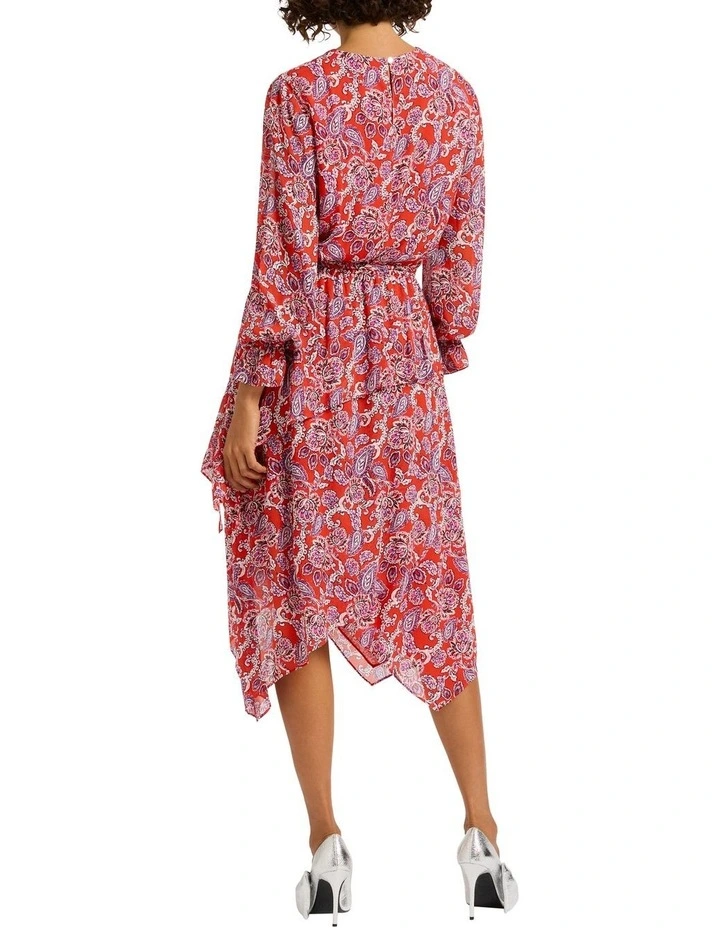 Red-Y For It Midi Dress in Red Multi image 4