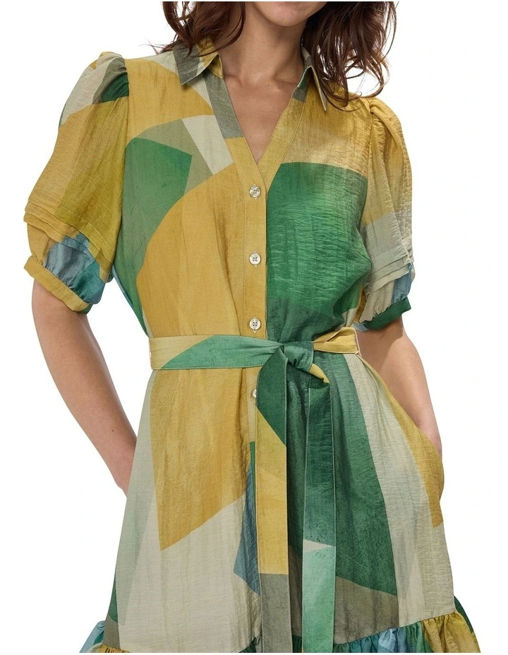 The Angle Express Dress in Green Multi image 2