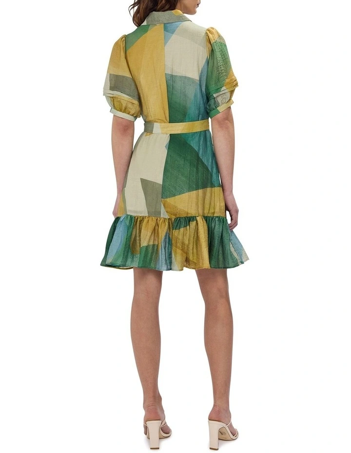 The Angle Express Dress in Green Multi image 3