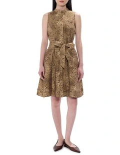 Spot To The Top Dress in Brown Multi