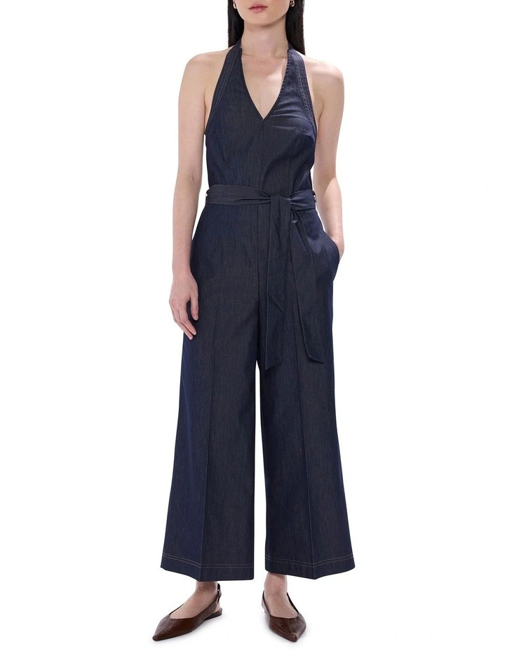 Spencer Smart Denim Jumpsuit in Indigo image 1