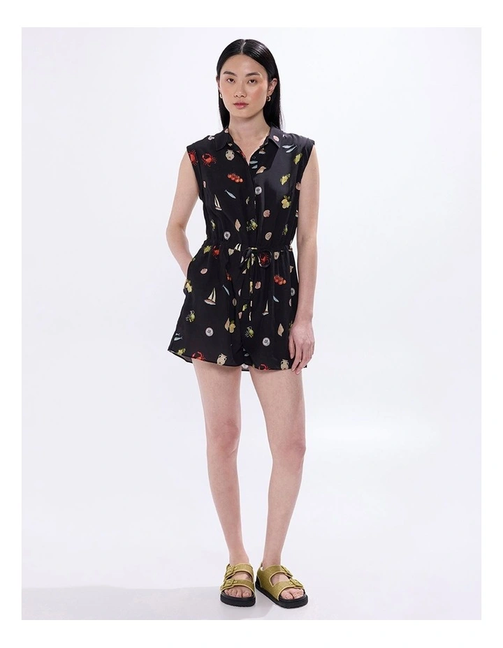Just Add Water Playsuit in Black Multi image 1