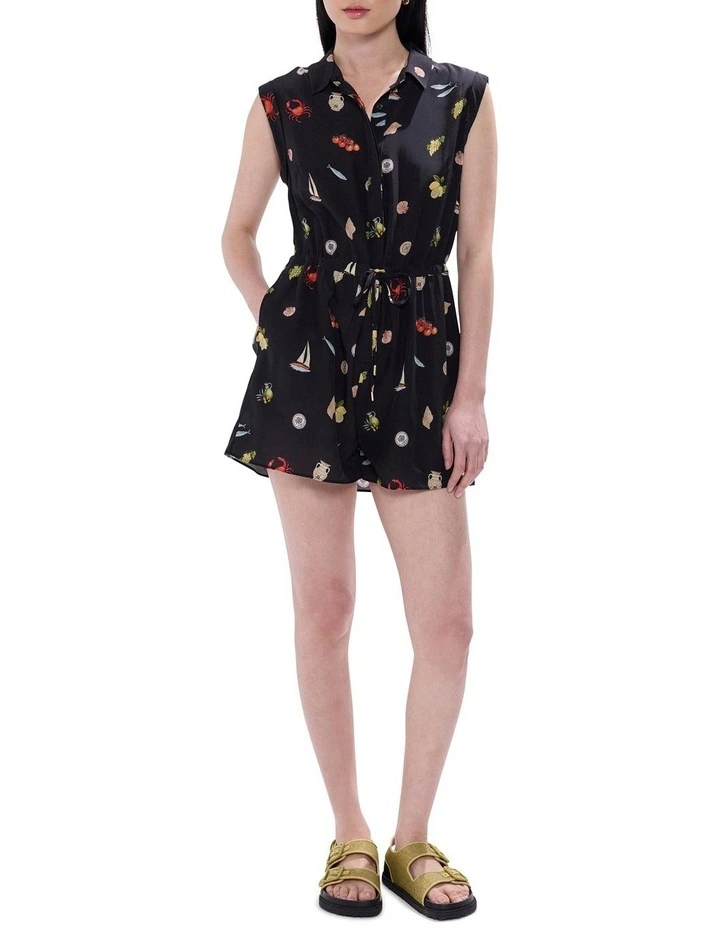 Just Add Water Playsuit in Black Multi image 1
