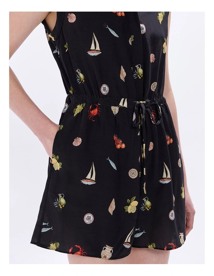 Just Add Water Playsuit in Black Multi image 3