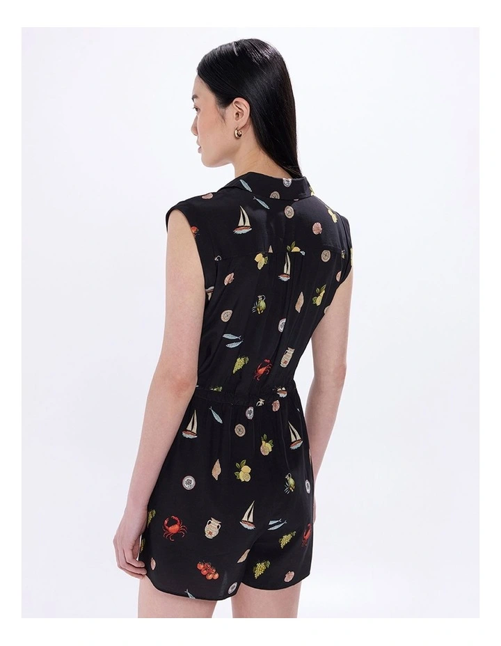 Just Add Water Playsuit in Black Multi image 4