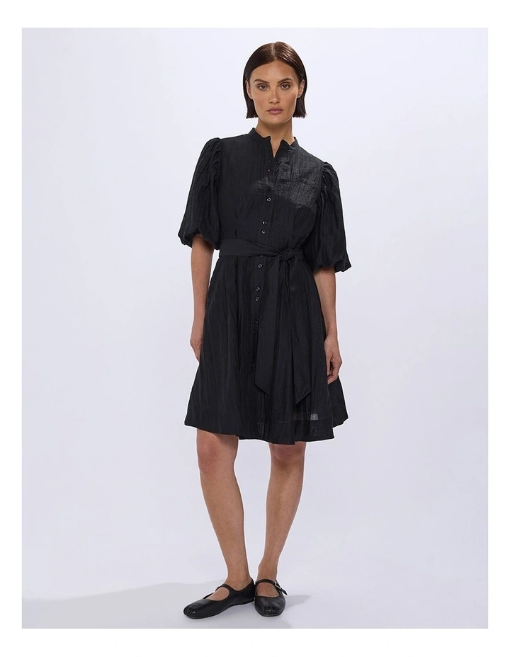 Hannah Button Through Dress in Black image 1