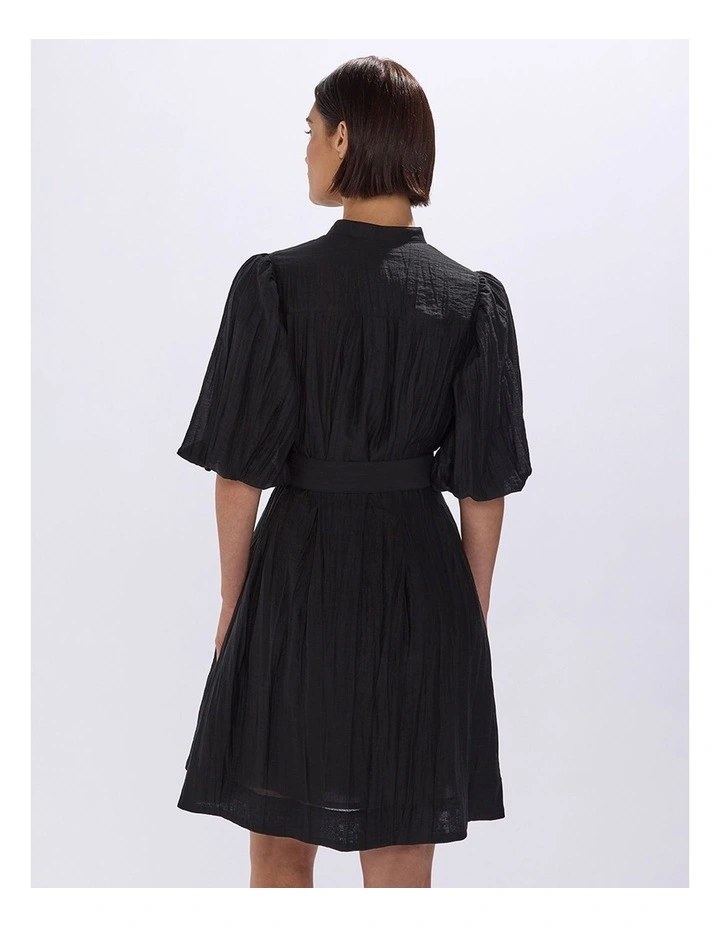 Hannah Button Through Dress in Black image 3