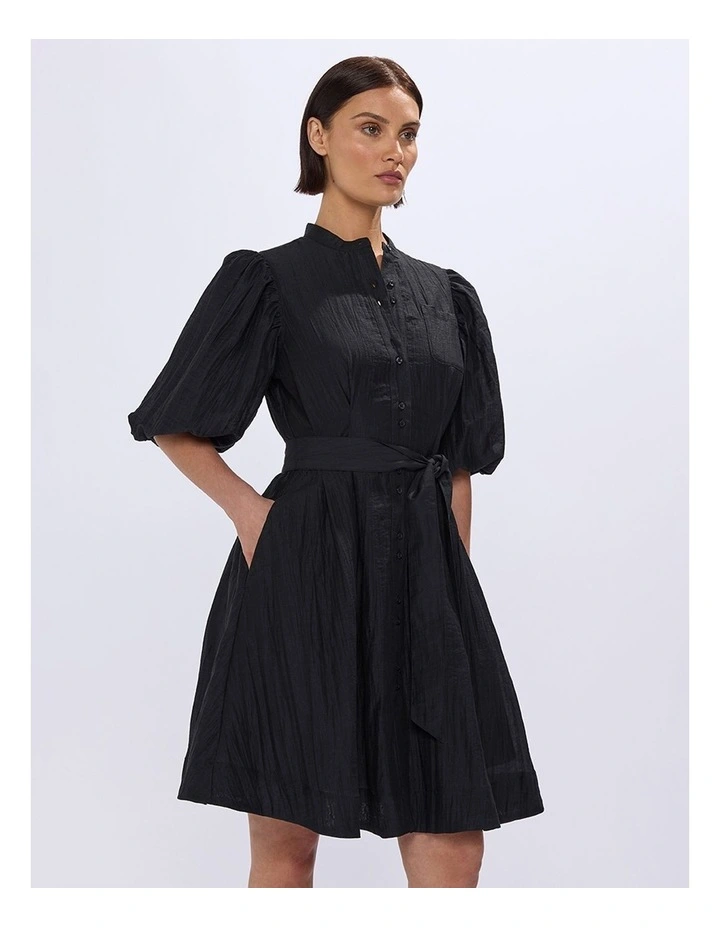 Hannah Button Through Dress in Black image 5