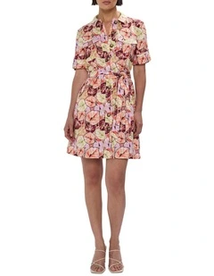 Plant Touch This Shirt Dress in Pink Multi
