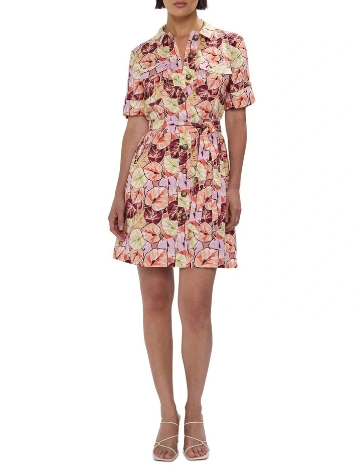 Plant Touch This Shirt Dress in Pink Multi image 1