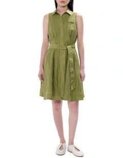 Hannah Sleeveless Dress in Olive