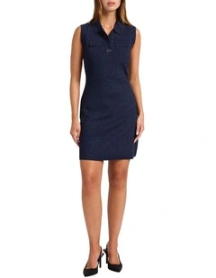 Bella Ciao Knit Dress in Navy Sparkle