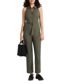 Stacy Sateen Jumpsuit in Borneo Green