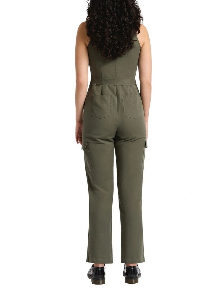 Stacy Sateen Jumpsuit in Borneo Green image 2