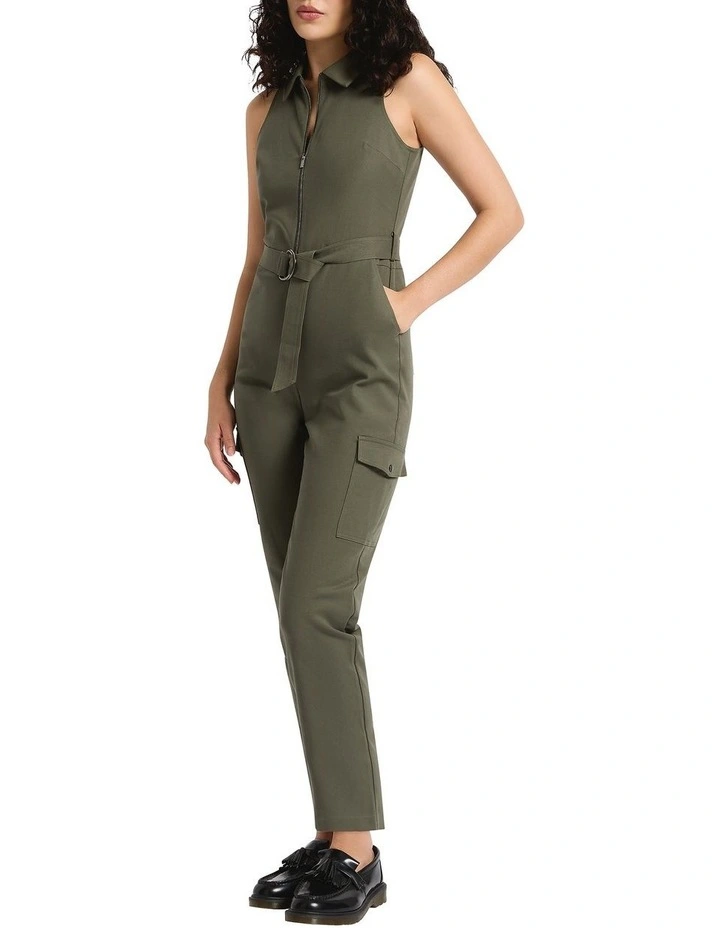 Stacy Sateen Jumpsuit in Borneo Green image 3