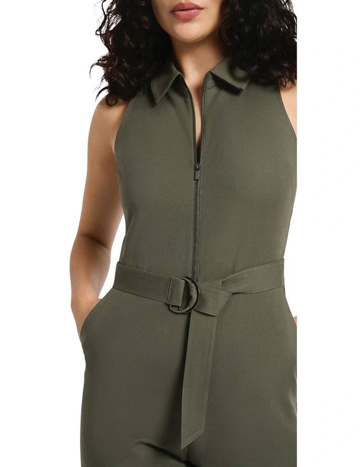 Stacy Sateen Jumpsuit in Borneo Green image 4