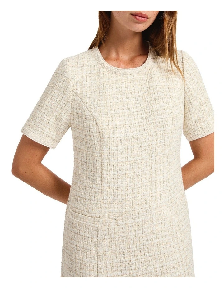 Trey Tweed Mini Dress in Neutral Multi image 3