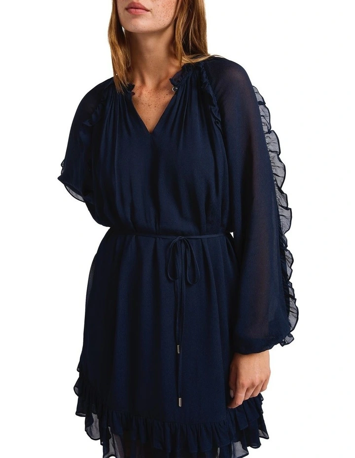 Sweet Dreams Frill Dress in Navy image 3