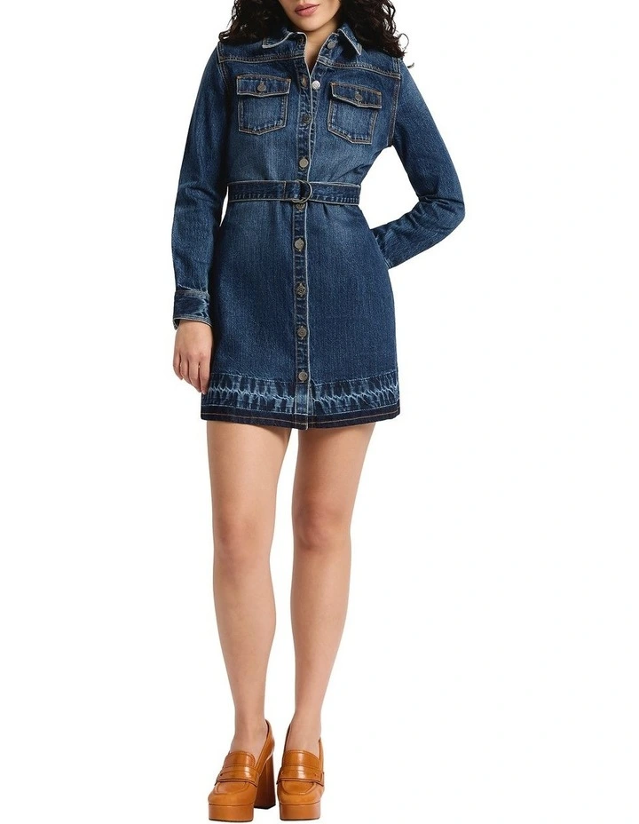 Nancy Denim Mini Dress in Galaxy Blue image 1