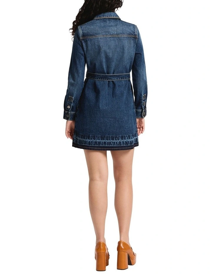 Nancy Denim Mini Dress in Galaxy Blue image 3