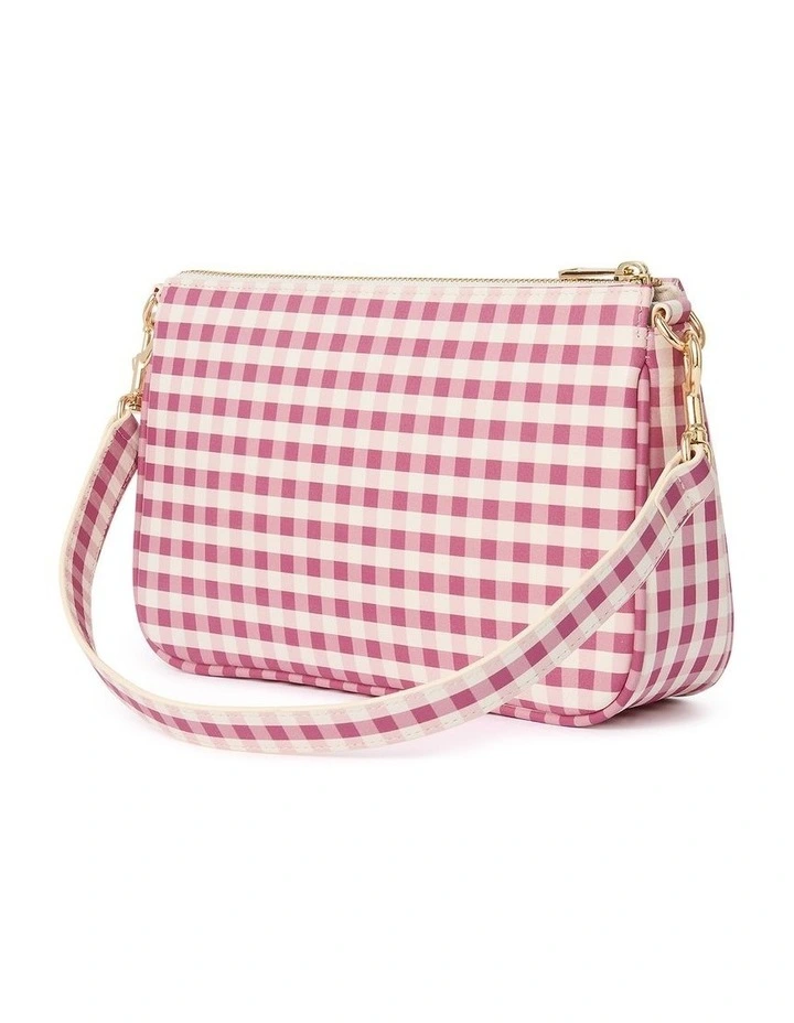 Gwen Leather Gingham Bag in Malibu image 5