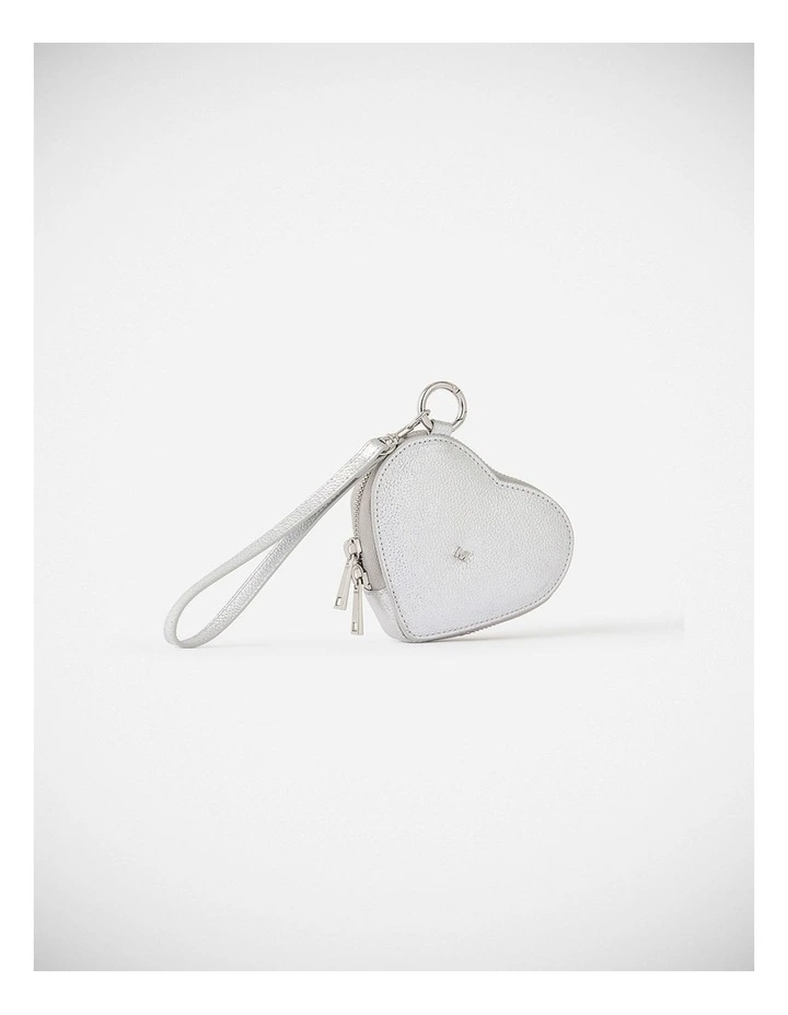 Amore Leather Coin Pouch in Silver image 1