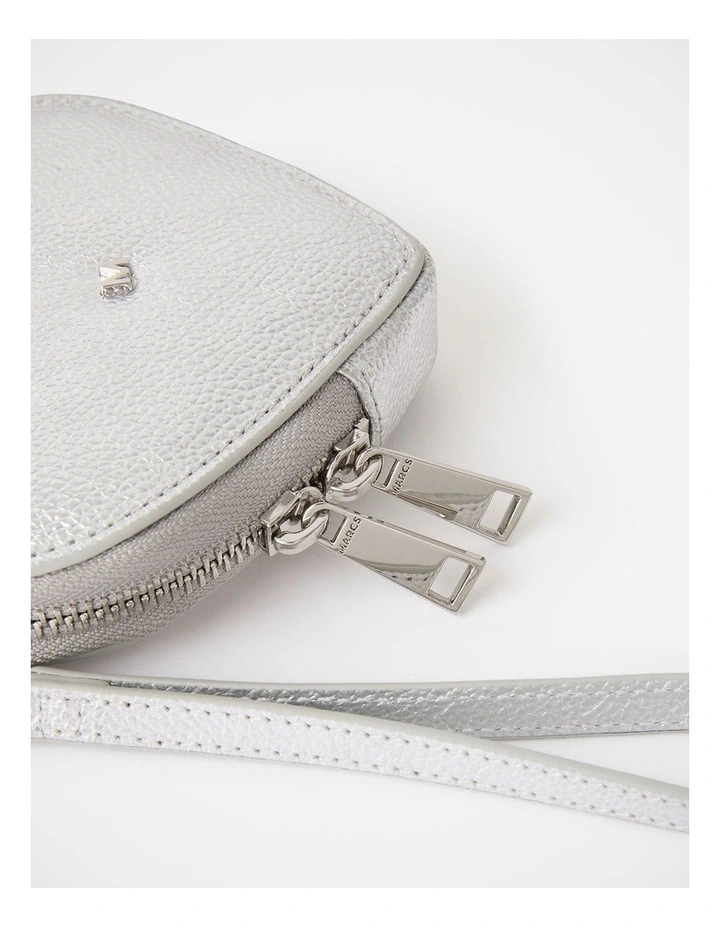 Amore Leather Coin Pouch in Silver image 3
