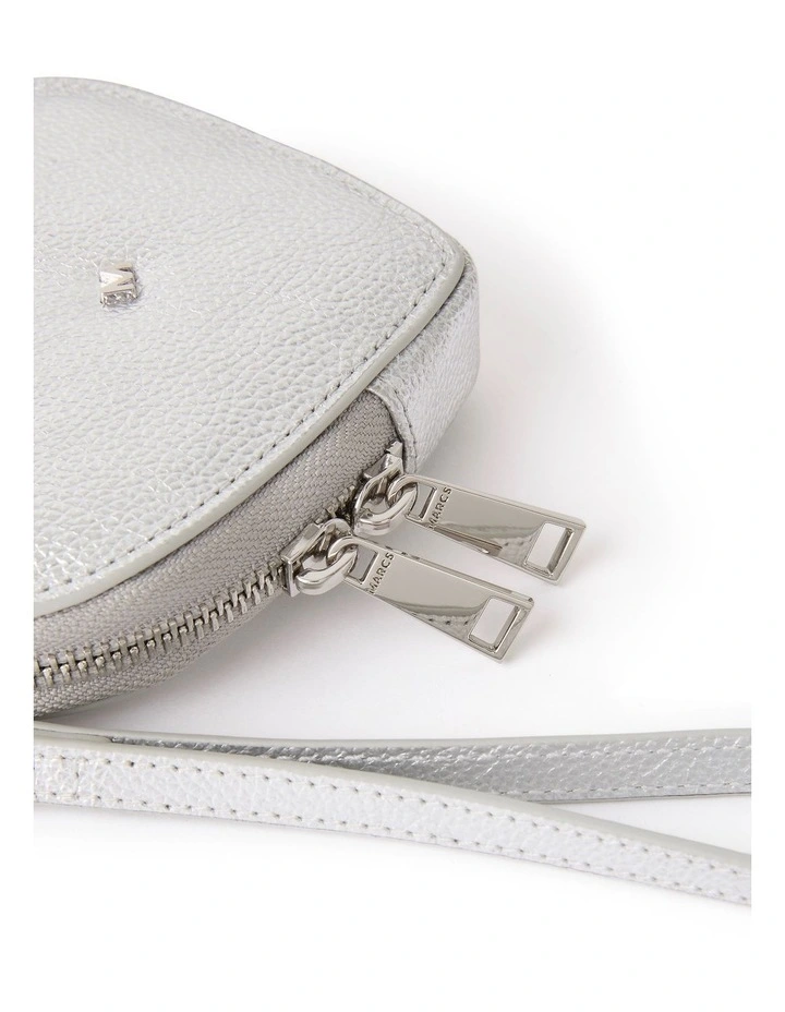 Amore Leather Coin Pouch in Silver image 3