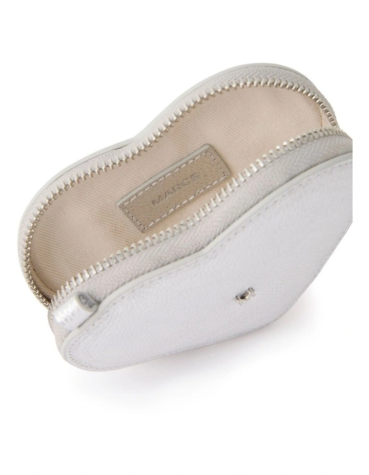 Amore Leather Coin Pouch in Silver image 4