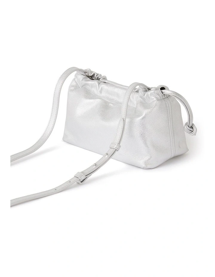 Darby Leather Crossbody Bag in Silver image 2