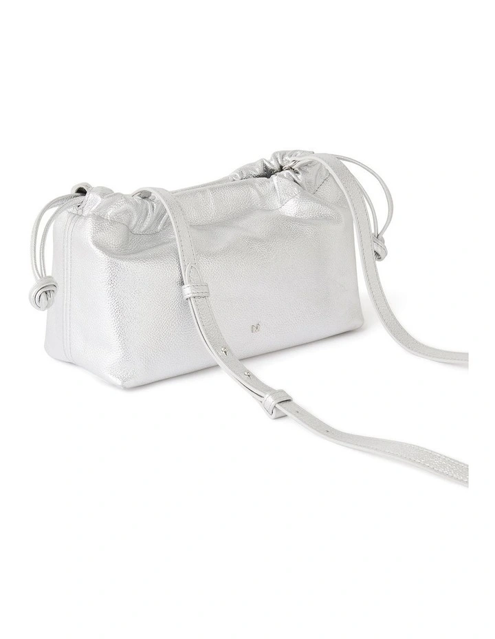 Darby Leather Crossbody Bag in Silver image 4